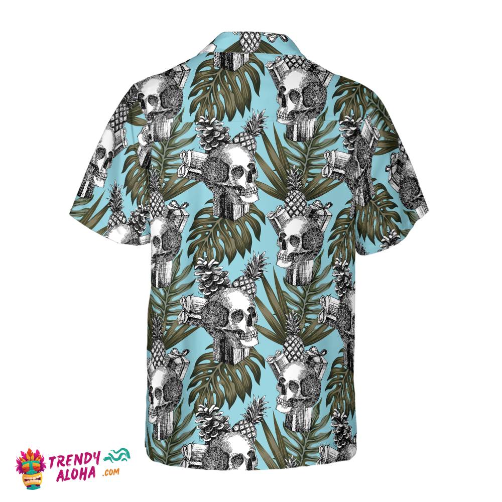 Skull Gift Pine Apple Cone Tropical Hawaiian Shirt