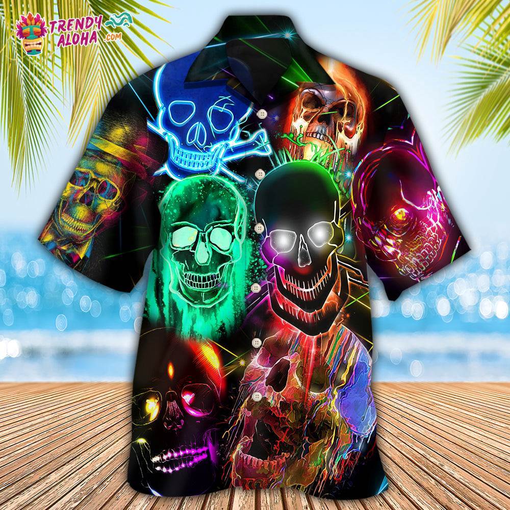 Skull Glowing Hawaiian Shirt – Trendy Aloha
