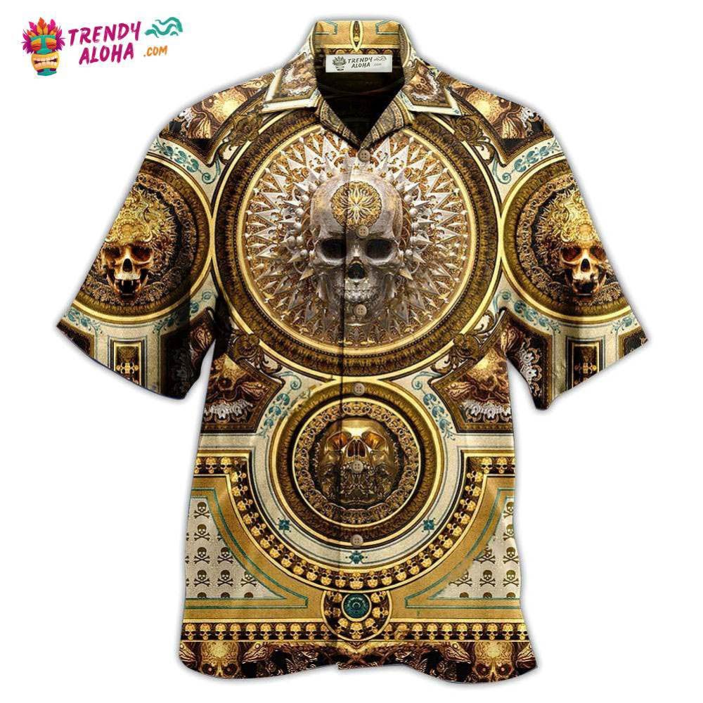 Skull Gold Luxury Style Hawaiian Shirt – Trendy Aloha Skull Gold Luxury Style Hawaiian Shirt – Trendy Aloha