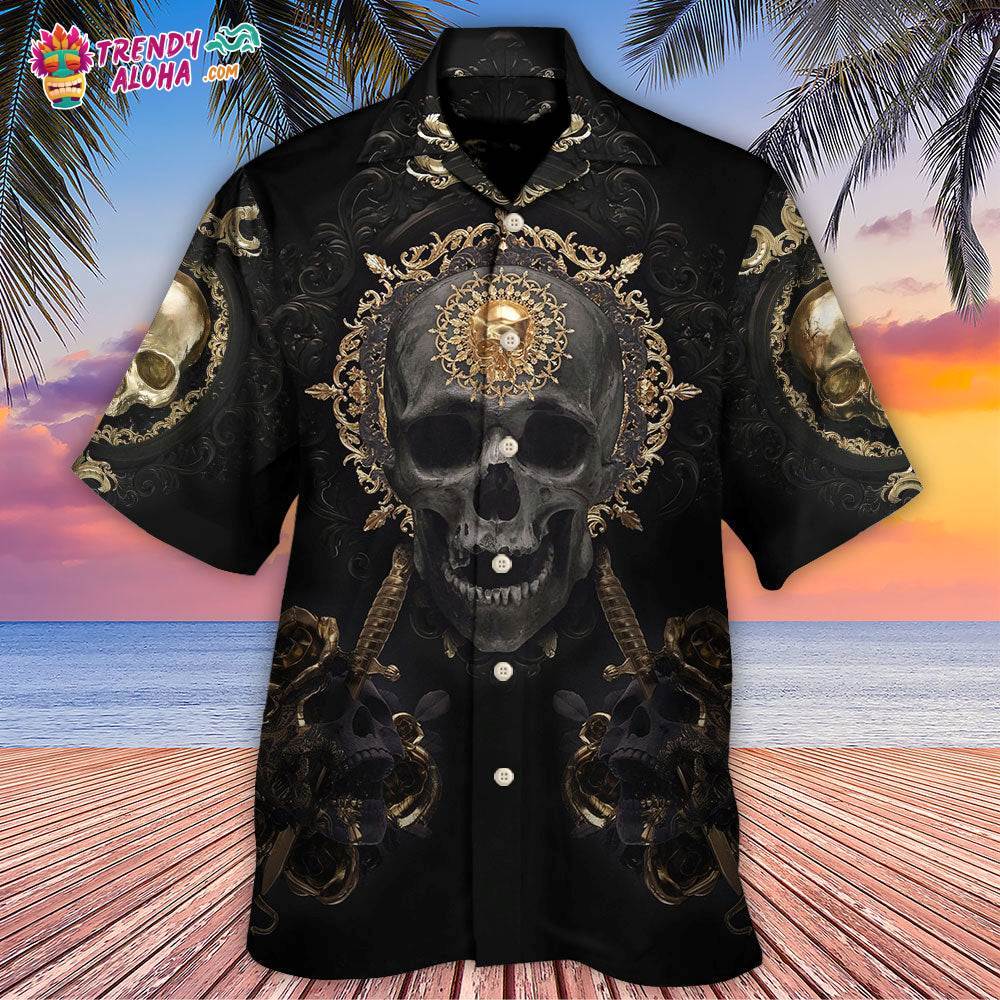 Skull Golden Skull True King Stay True Till Death Hawaiian Shirt – Trendy Aloha