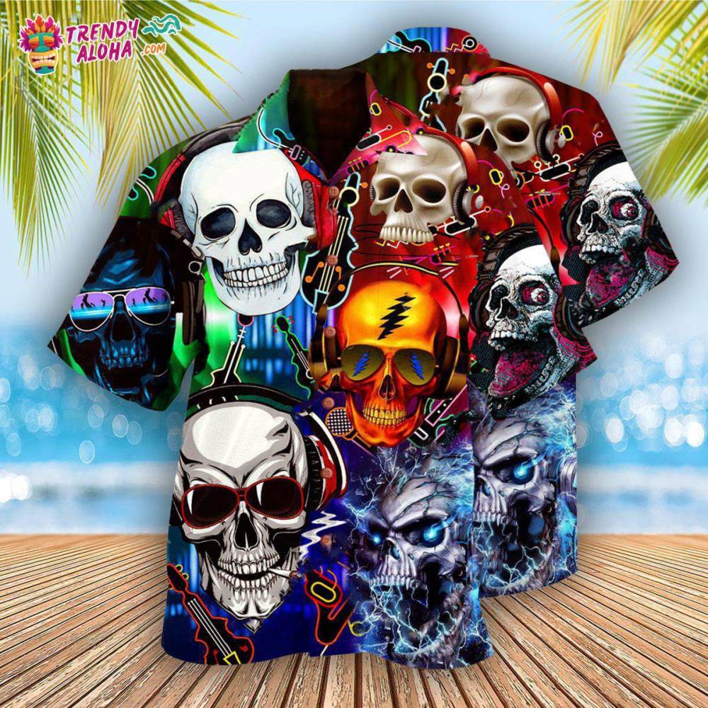 Skull Guitar Lets Get High Hawaiian Shirt – Trendy Aloha