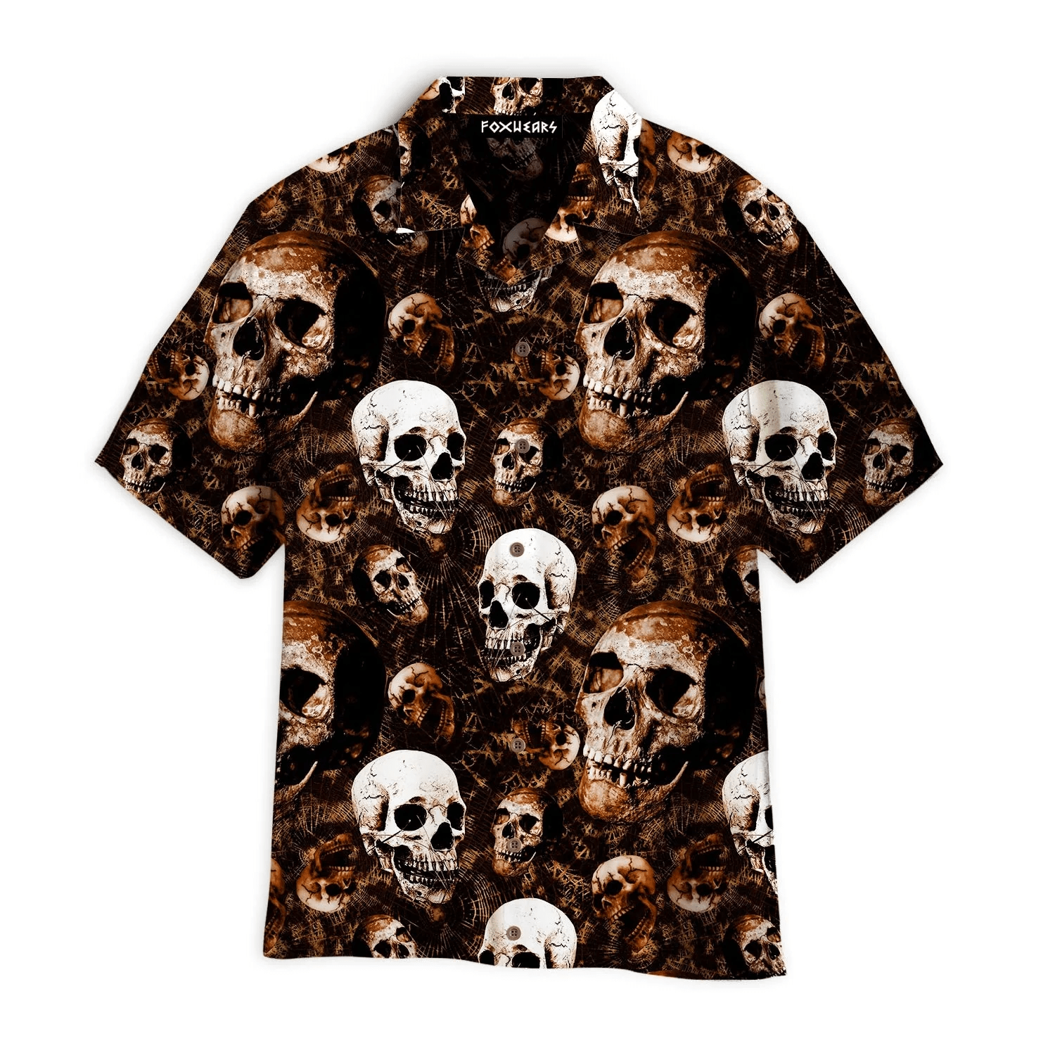Skull Halloween Pattern Aloha Hawaiian Shirts For