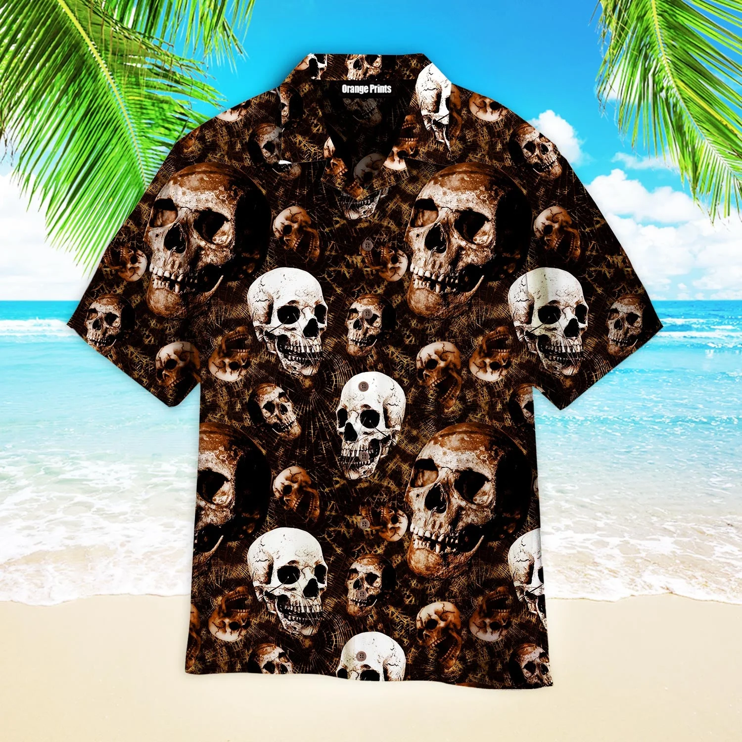 Skull Halloween Pattern Aloha Trendy Hawaiian Shirts For