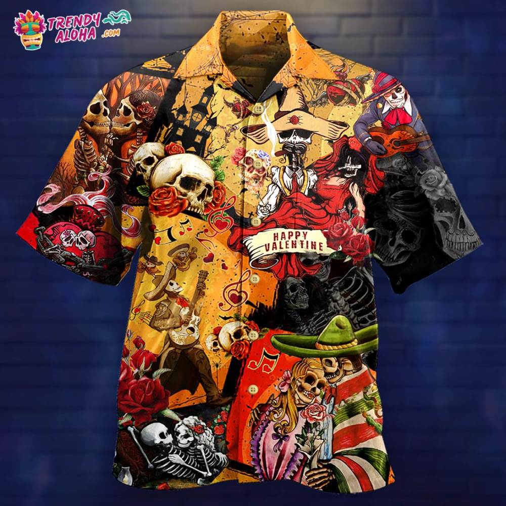 Skull Happy Women’S Day, Valentine Gift’S Day Hawaiian Shirt – Trendy Aloha