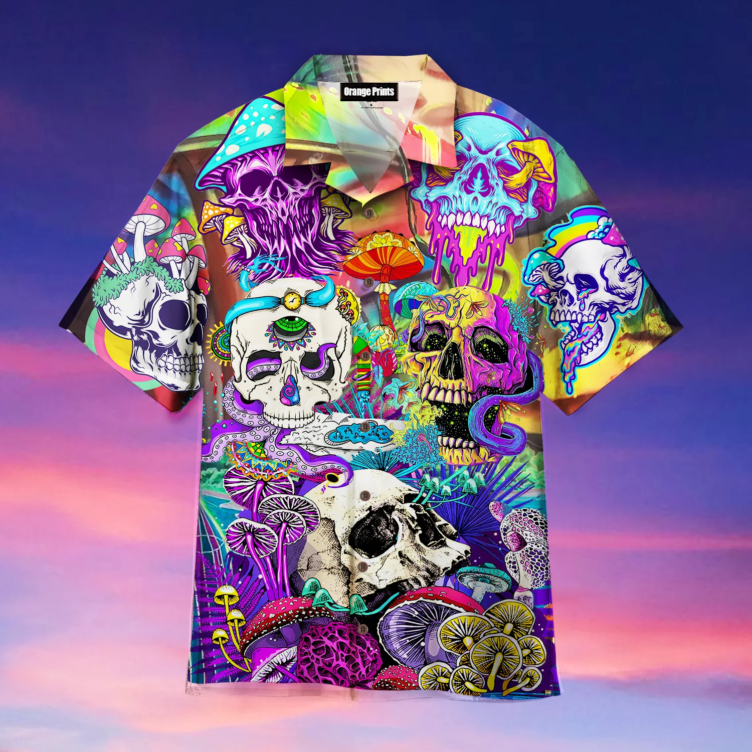 Skull Hippie Multicolor Amazing Hawaiian Shirt For