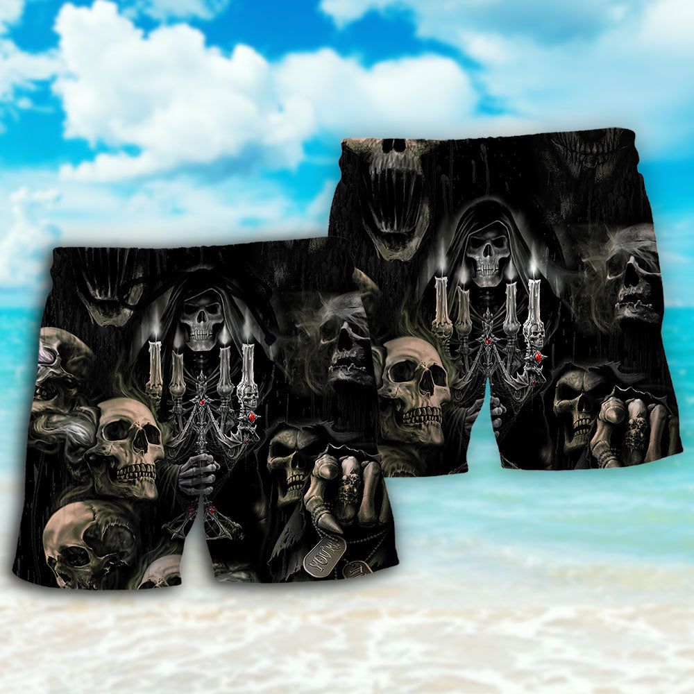 Skull Horror Skull Movies Trendy Aloha Hawaiian Beach Shorts