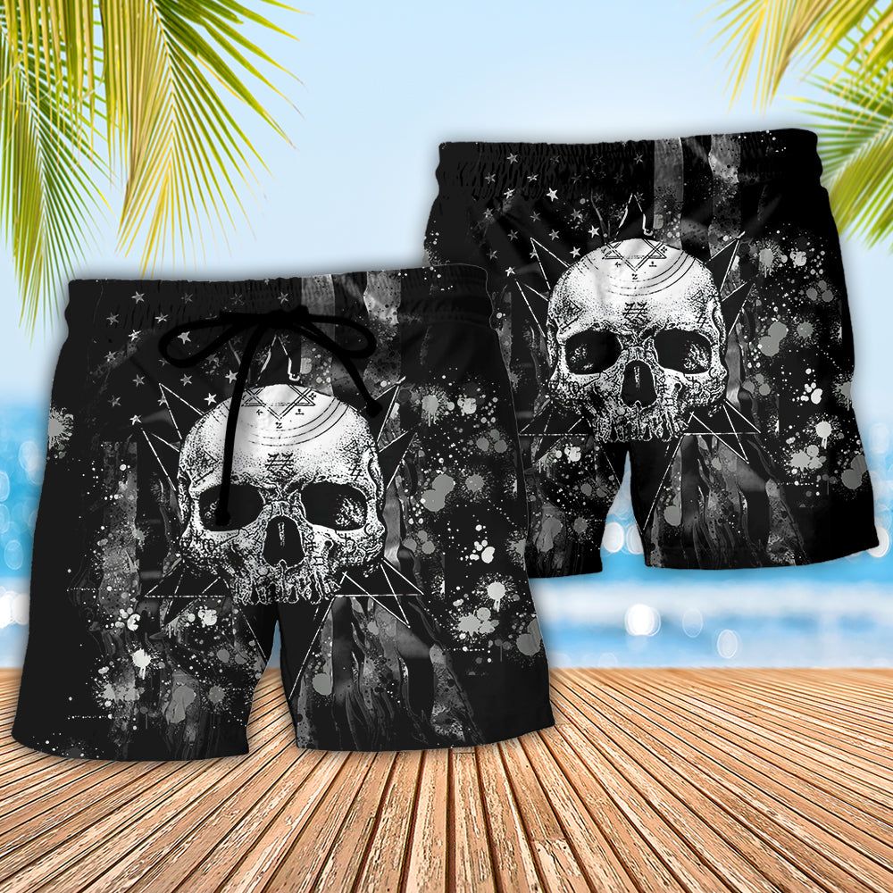 Skull I Am Who I Am Your Approval Isn’t Needed Trendy Aloha Hawaiian Beach Shorts