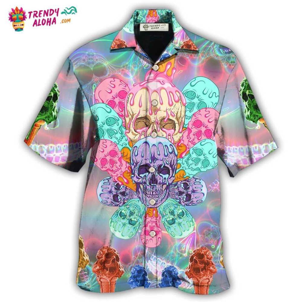 Skull Ice Cream Cooling Hawaiian Shirt – Trendy Aloha Skull Ice Cream Cooling Hawaiian Shirt – Trendy Aloha