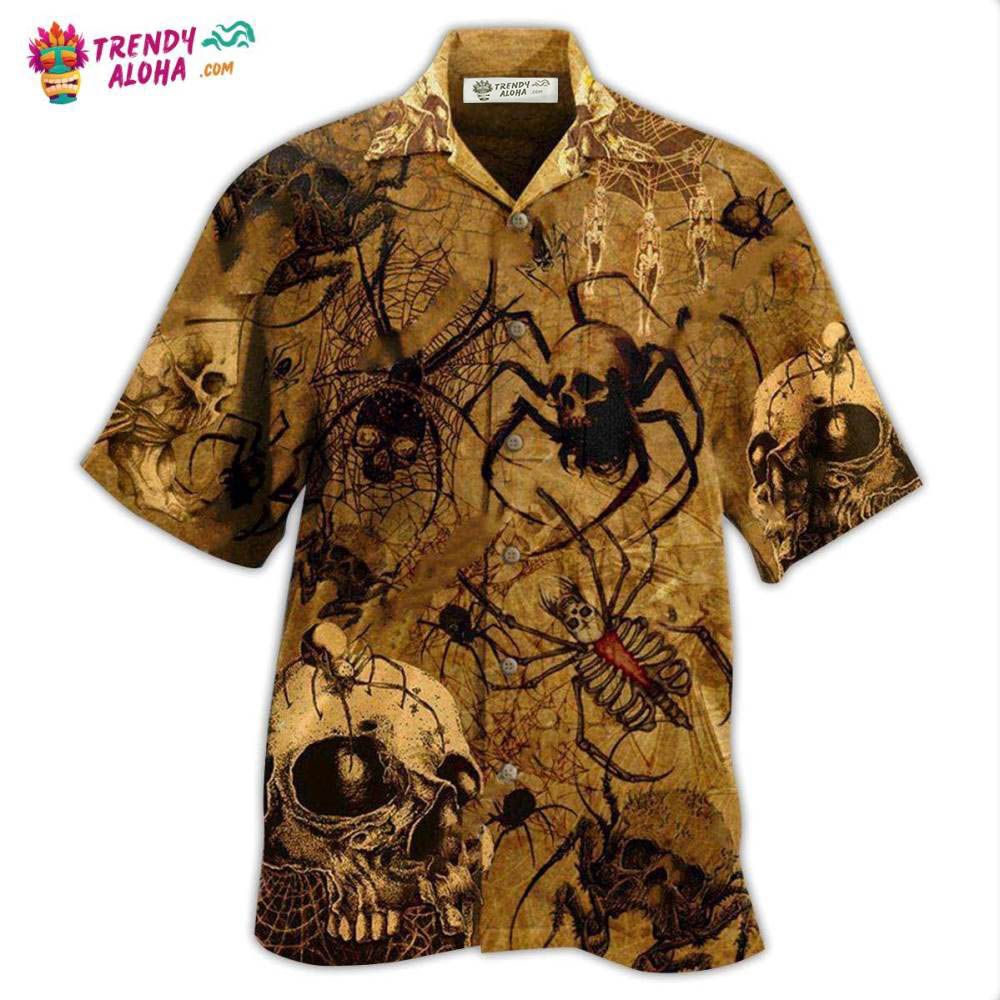 Skull Im Only Here For The Spiders Hawaiian Shirt – Trendy Aloha Skull Im Only Here For The Spiders Hawaiian Shirt – Trendy Aloha