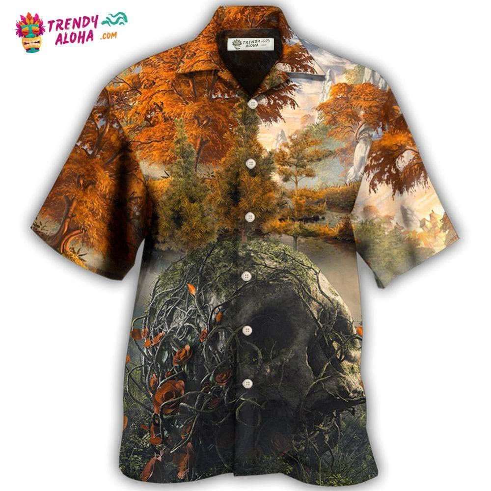 Skull Into The Forest I Go Hiking Lover Camping Hawaiian Shirt – Trendy Aloha Skull Into The Forest I Go Hiking Lover Camping Hawaiian Shirt – Trendy Aloha