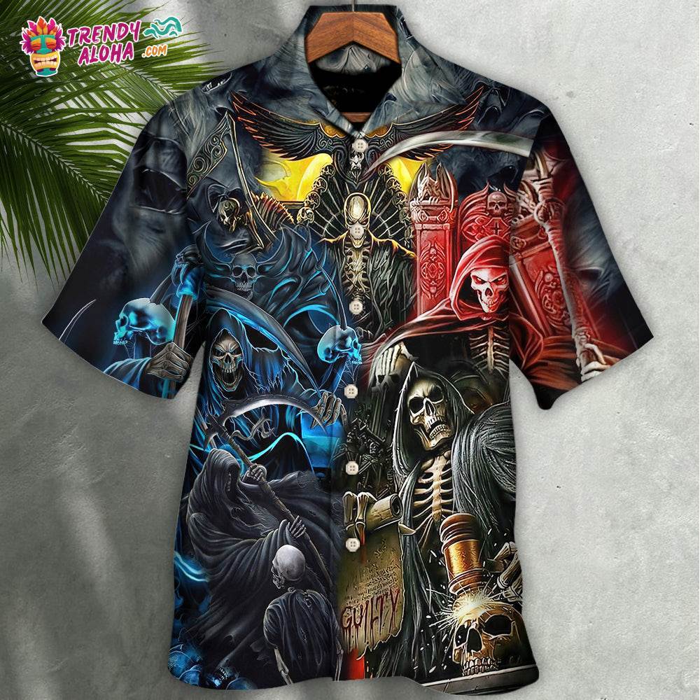 Skull Judgment Of Death Area Hawaiian Shirt – Trendy Aloha