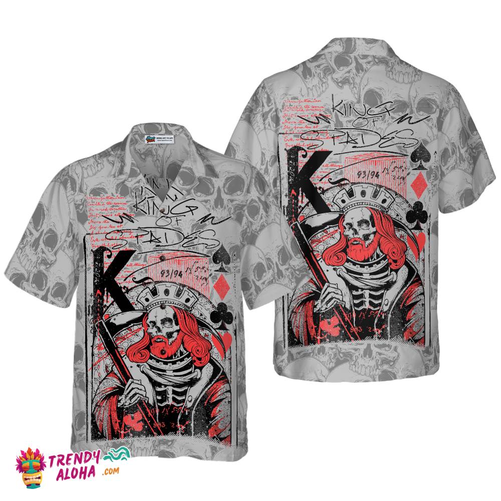 Skull King Spades Skull Hawaiian Shirt, Best Skull Shirt For Men And Women