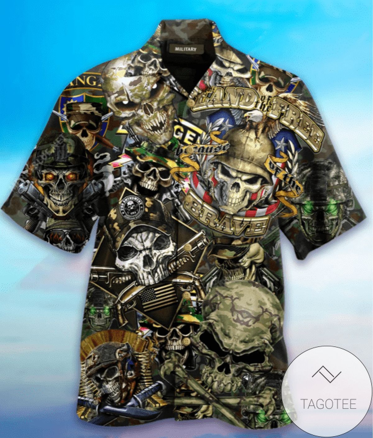 Skull Land Of The Free Unisex Hawaiian Shirts