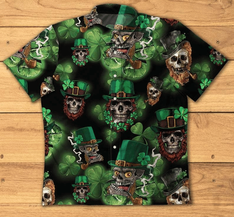 Skull Leprechaun Irish Happy St Patrick’s Day Hawaiian Shirt