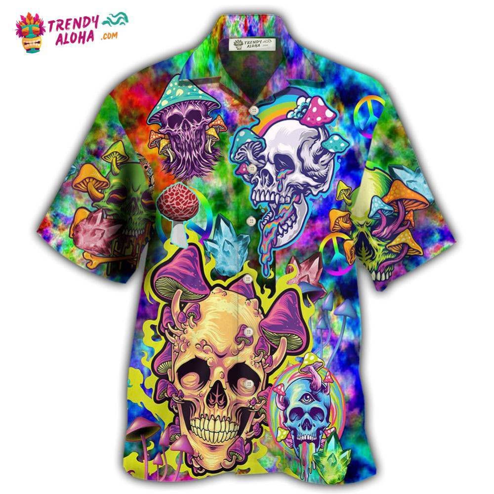 Skull Life Style Mushroom Hawaiian Shirt – Trendy Aloha Skull Life Style Mushroom Hawaiian Shirt – Trendy Aloha