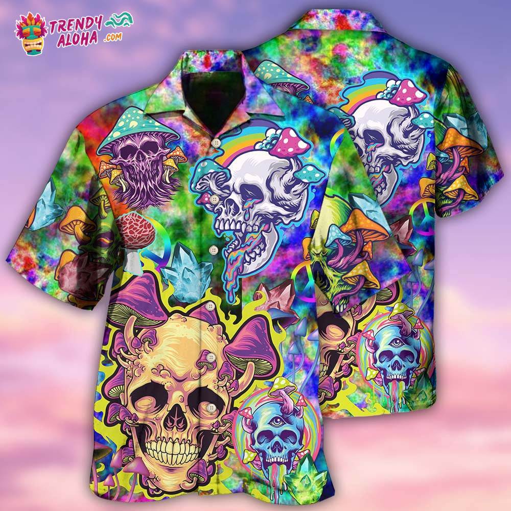 Skull Life Style Mushroom Hawaiian Shirt – Trendy Aloha