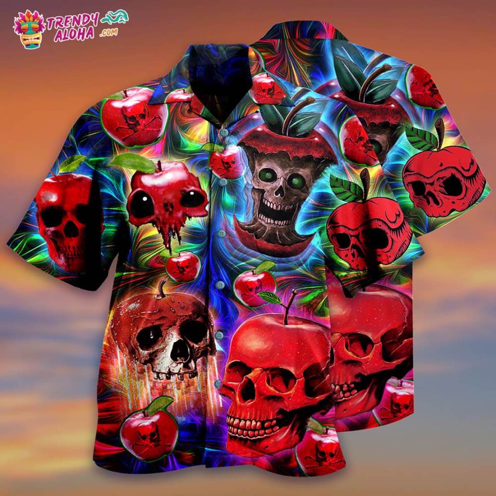 Skull Love Apple Hawaiian Shirt – Trendy Aloha