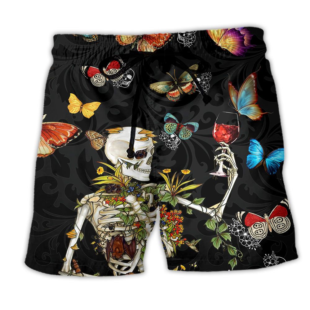 Skull Love Butterfly Overnight Floral Trendy Aloha Hawaiian Beach Shorts Skull Love Butterfly Overnight Floral Trendy Aloha Hawaiian Beach Shorts