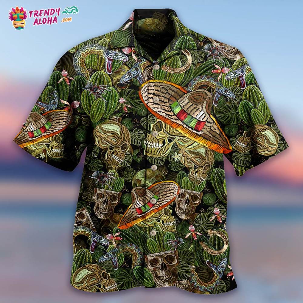 Skull Love Cactus Style Hawaiian Shirt – Trendy Aloha