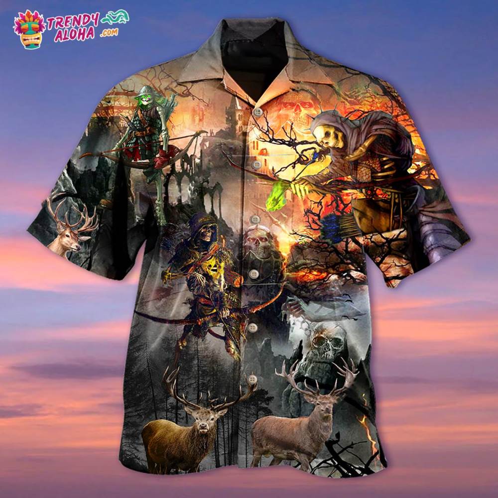 Skull Love Hunting Hawaiian Shirt – Trendy Aloha