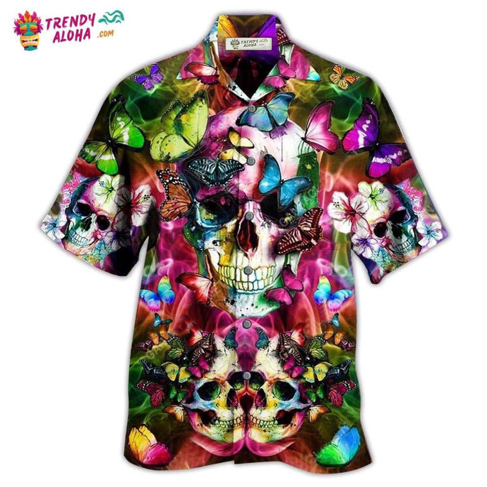 Skull Love Life Cool Floral Hawaiian Shirt – Trendy Aloha Skull Love Life Cool Floral Hawaiian Shirt – Trendy Aloha