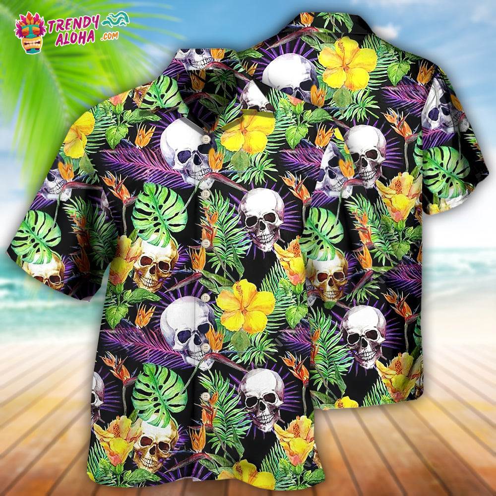 Skull Love Life Happy Hawaiian Shirt – Trendy Aloha