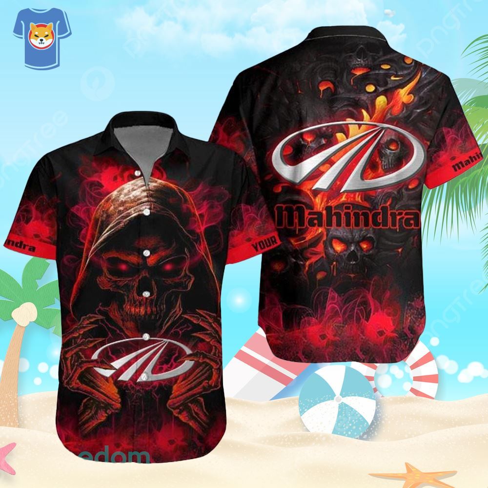 Skull Mahindra Hawaiian Shirt Mahindra Custom Name Shirt Summer Shirt For Men And Women