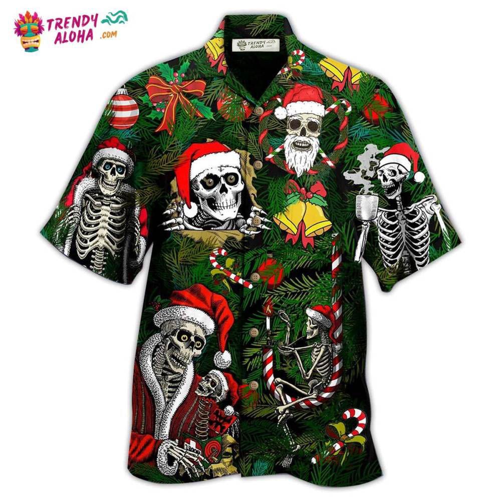 Skull Merry Xmas Happy Hawaiian Shirt – Trendy Aloha Skull Merry Xmas Happy Hawaiian Shirt – Trendy Aloha