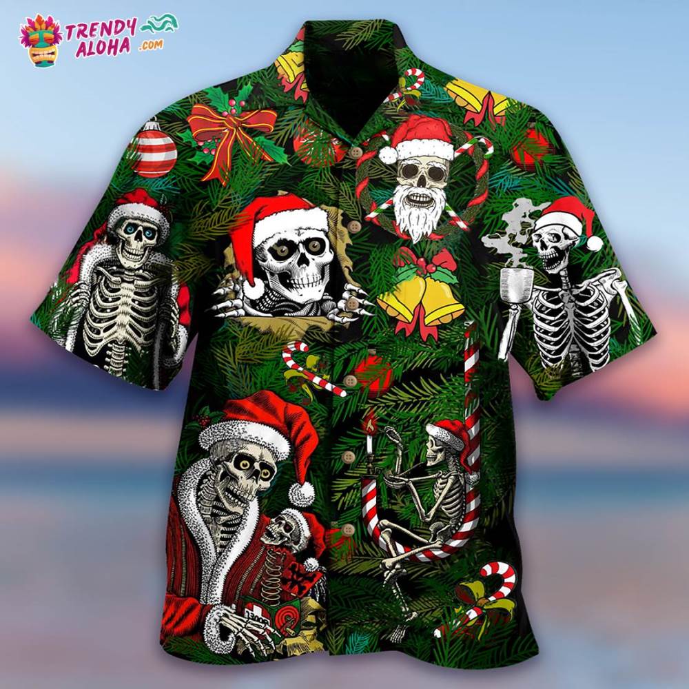 Skull Merry Xmas Happy Hawaiian Shirt – Trendy Aloha