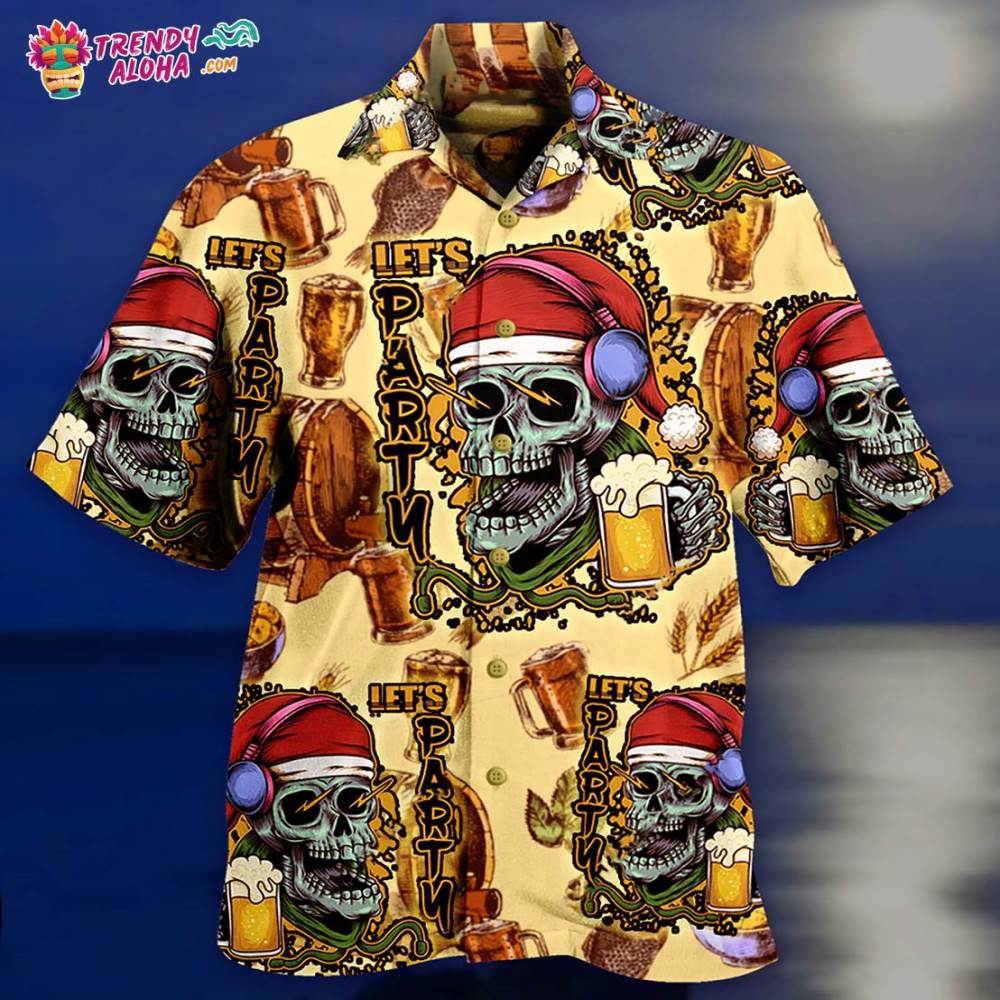 Skull Merry Xmas Hawaiian Shirt – Trendy Aloha