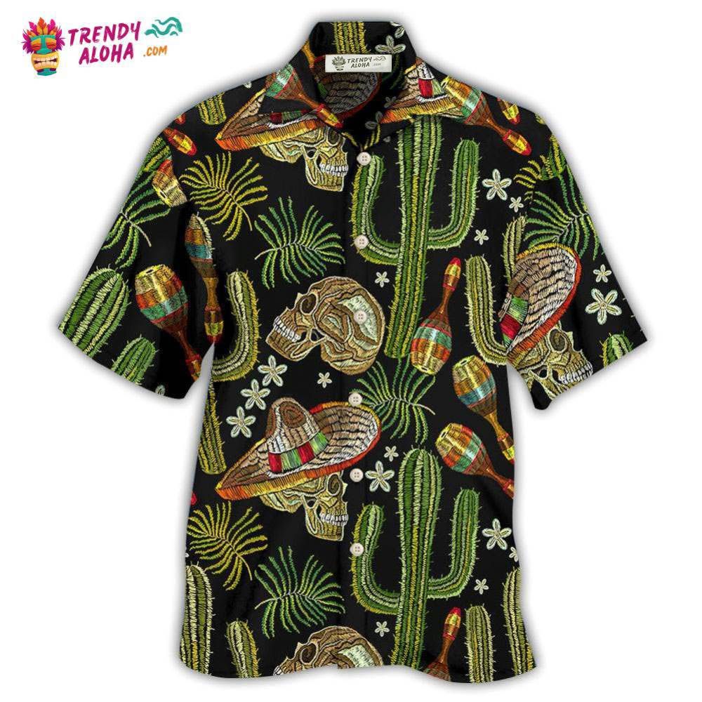 Skull Mexican Skull Black Style Hawaiian Shirt – Trendy Aloha