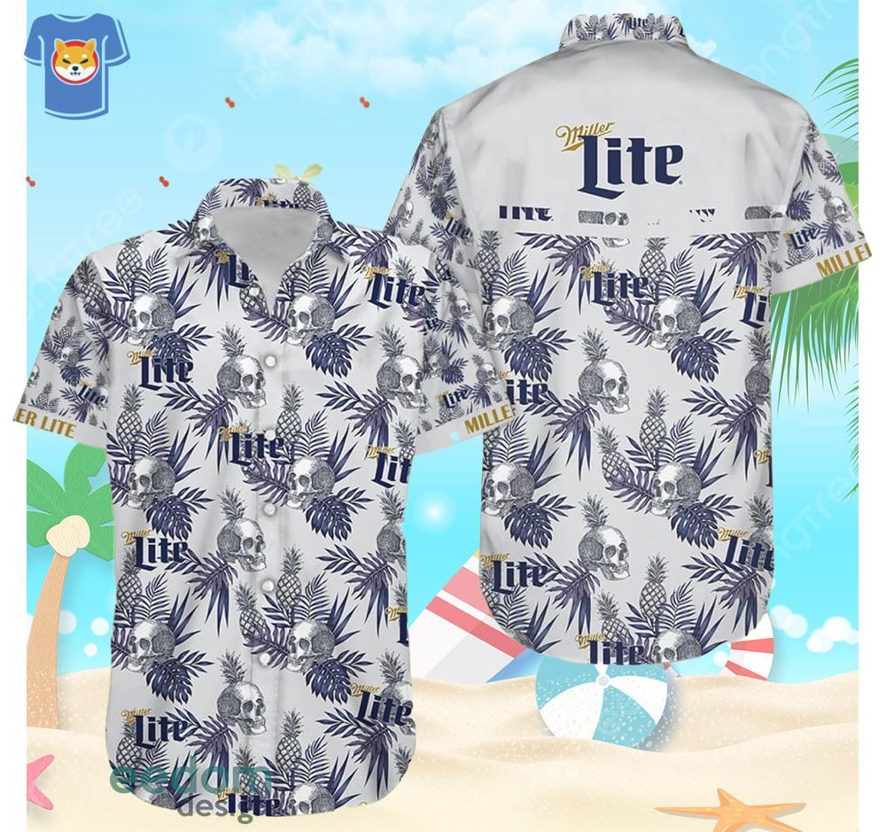 Skull Miller Lite Pineapple Beach Shirt Men And Women Gift Hawaiian Shirt