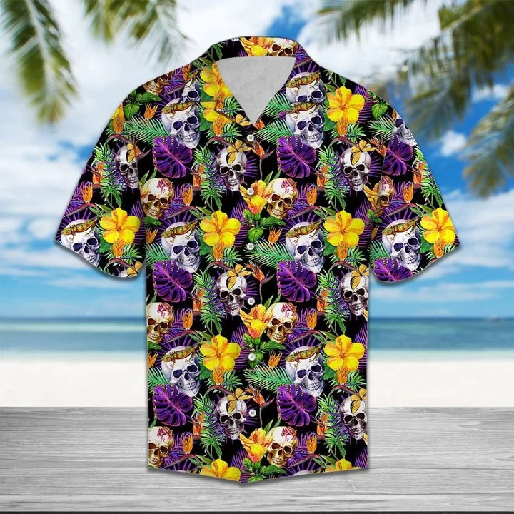 Skull Mix Frangipani Flower Vintage Trendy Hawaiian Shirt, Skull Aloha Shirt, Skull Hawaii Shirt Skull Mix Frangipani Flower Vintage Trendy Hawaiian Shirt, Skull Aloha Shirt, Skull Hawaii Shirt