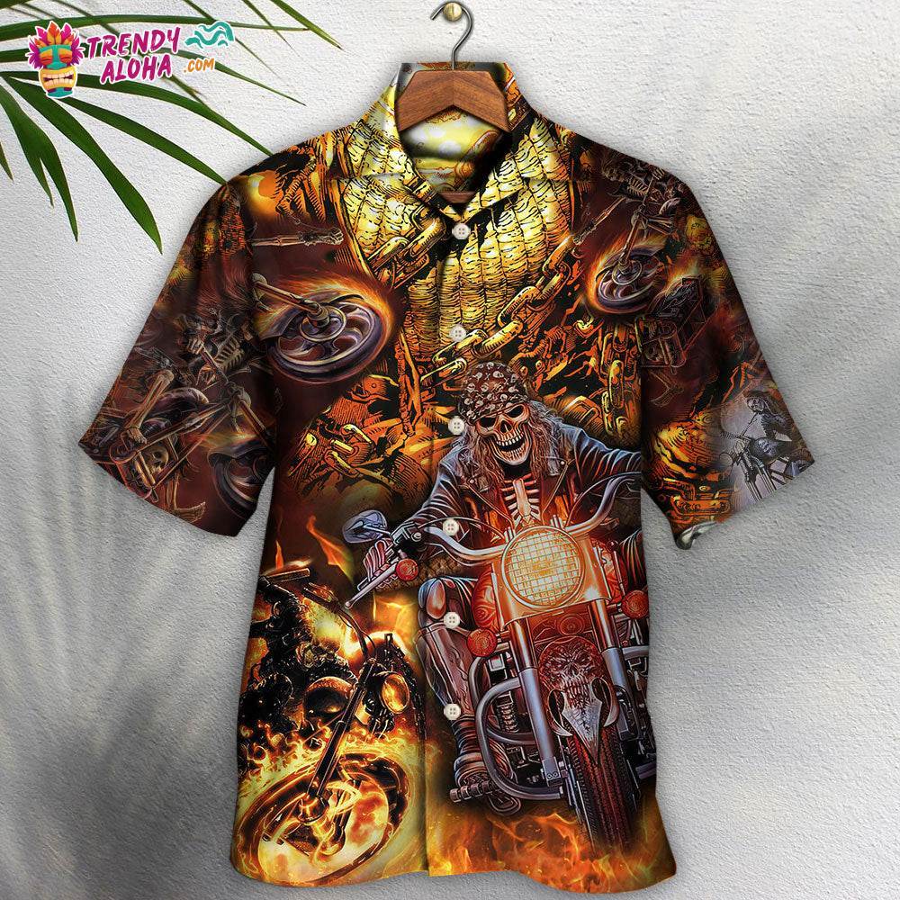 Skull Motorcycle Racing Fast Fire New Hawaiian Shirt – Trendy Aloha