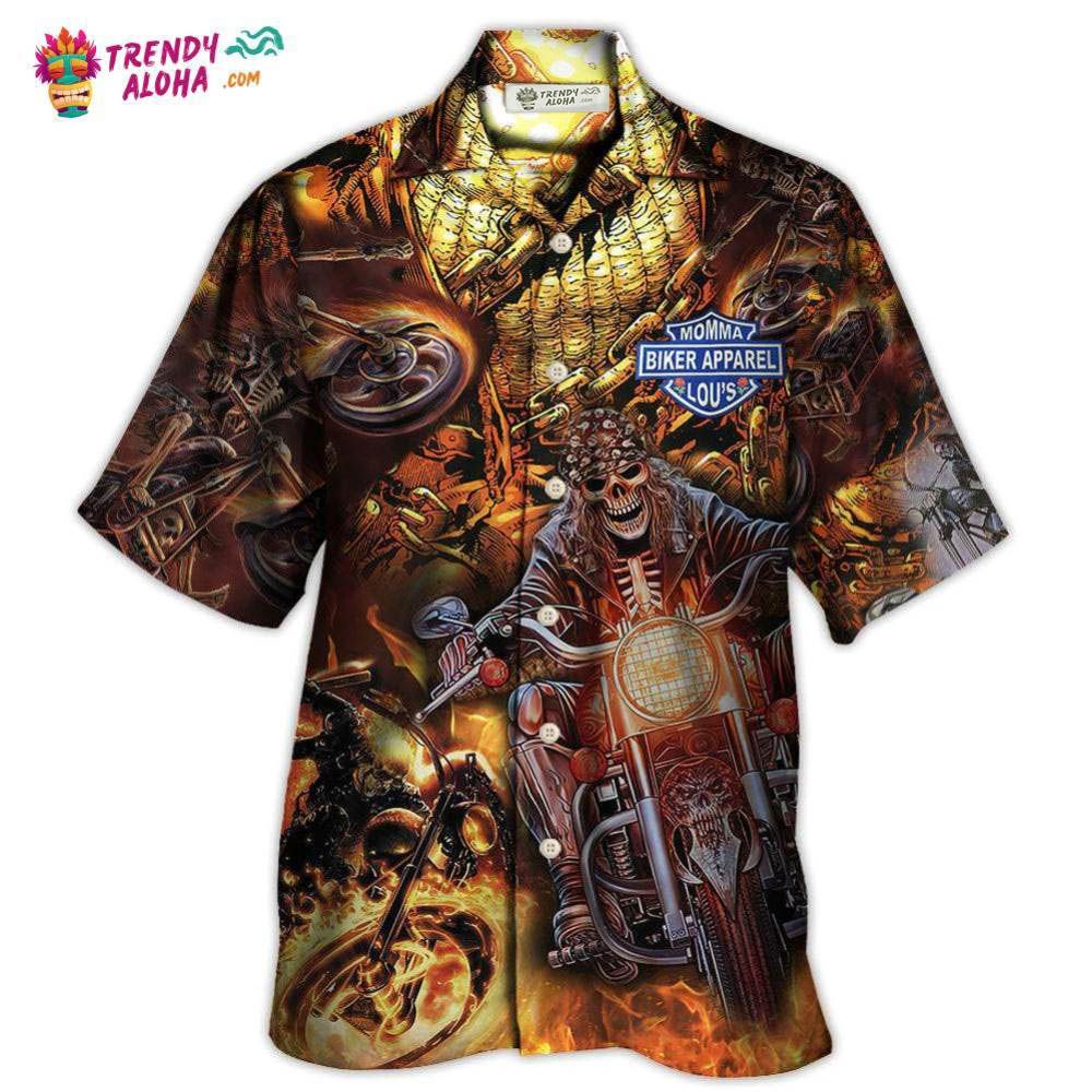 Skull Motorcycle Racing Fast Fire New Style Hawaiian Shirt – Trendy Aloha