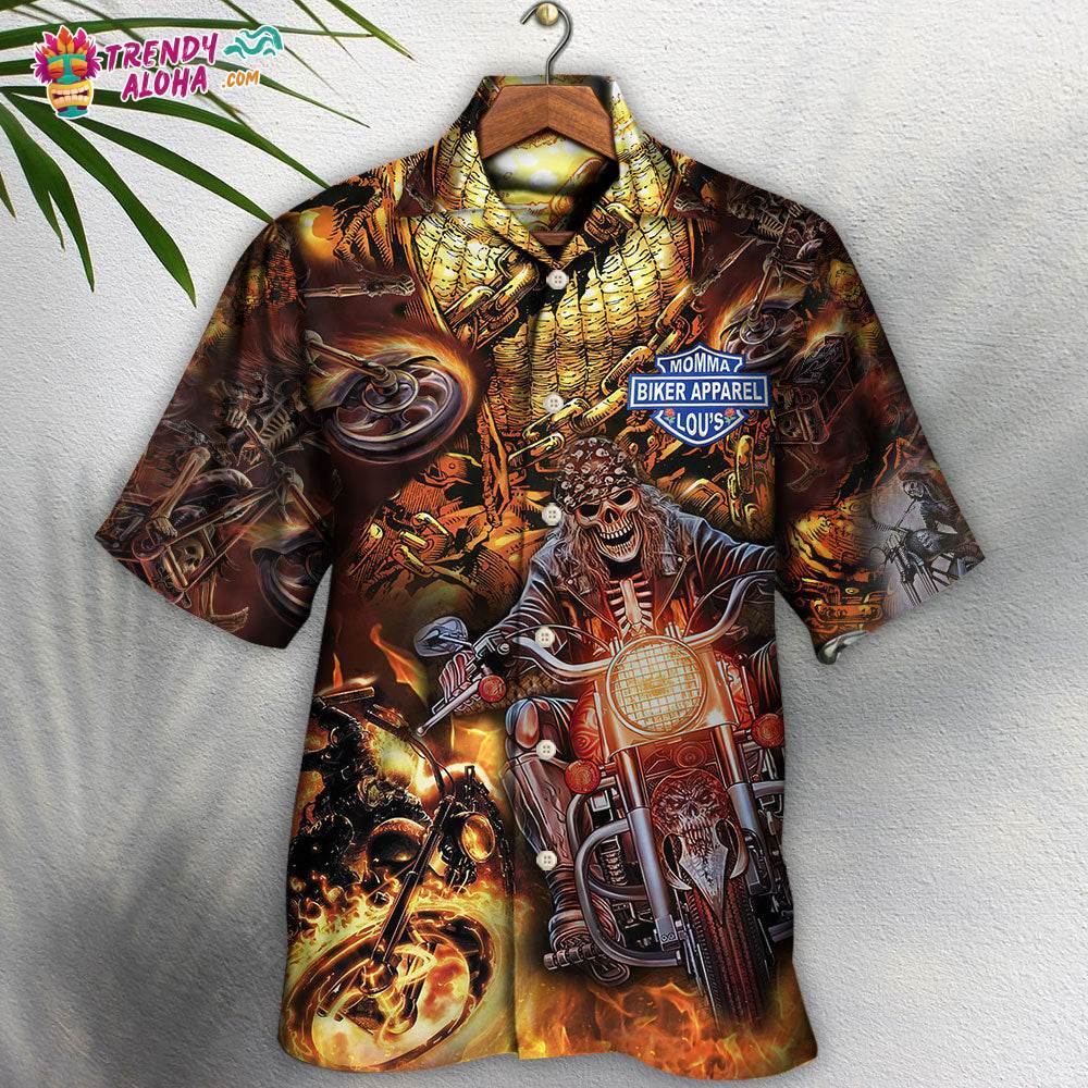 Skull Motorcycle Racing Fast Fire New Style Hawaiian Shirt – Trendy Aloha