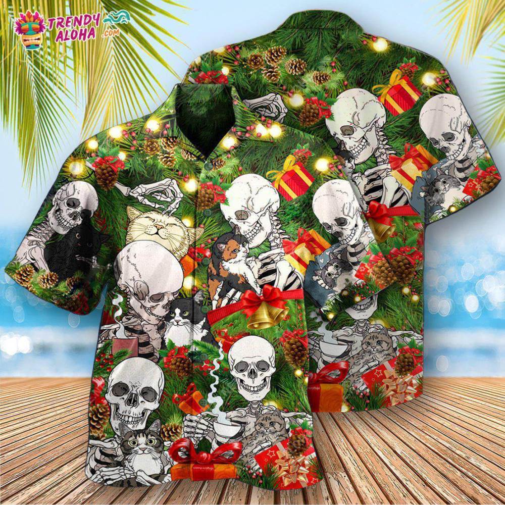 Skull My Cat And I Talk Sht About You Hawaiian Shirt – Trendy Aloha