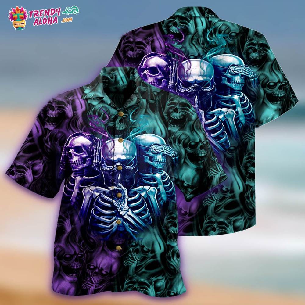 Skull Neither Hear Nor See Hawaiian Shirt – Trendy Aloha