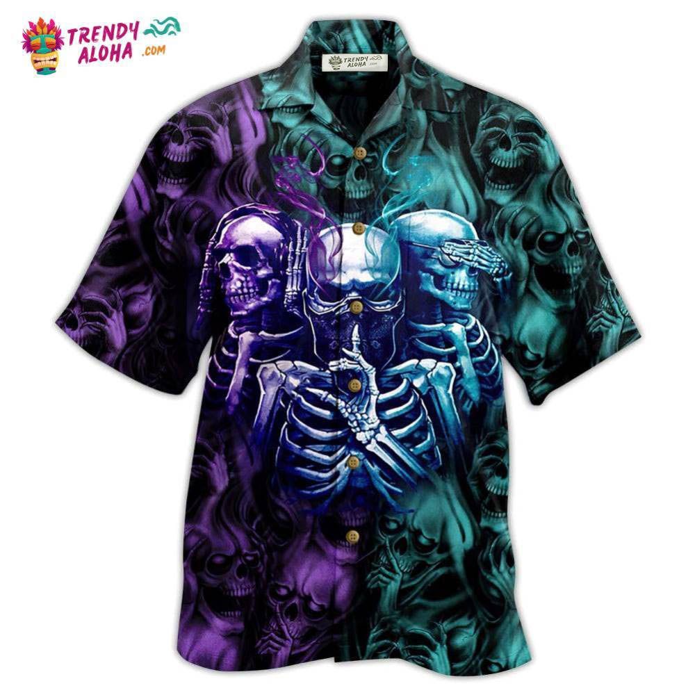Skull Neither Hear Nor See Hawaiian Shirt – Trendy Aloha