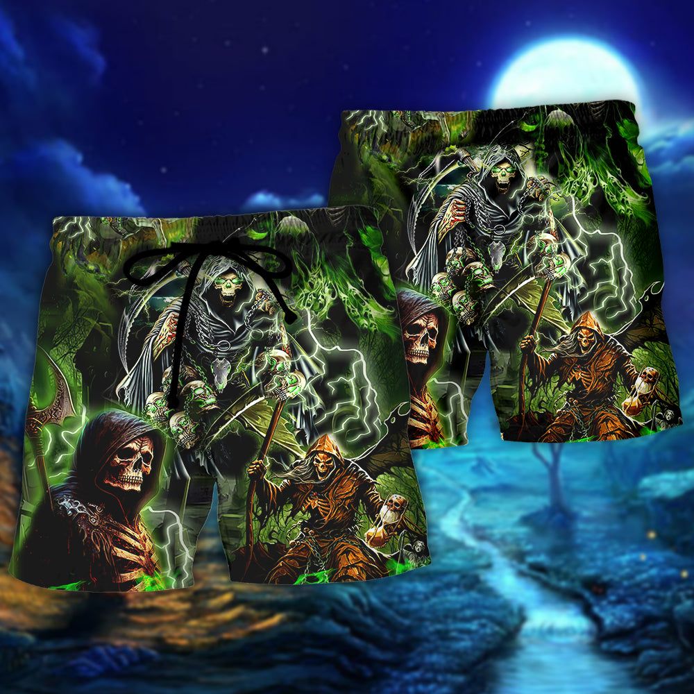Skull Of Course I’m Going To Hell I’m Just Here To Pick You Up Trendy Aloha Hawaiian Beach Shorts
