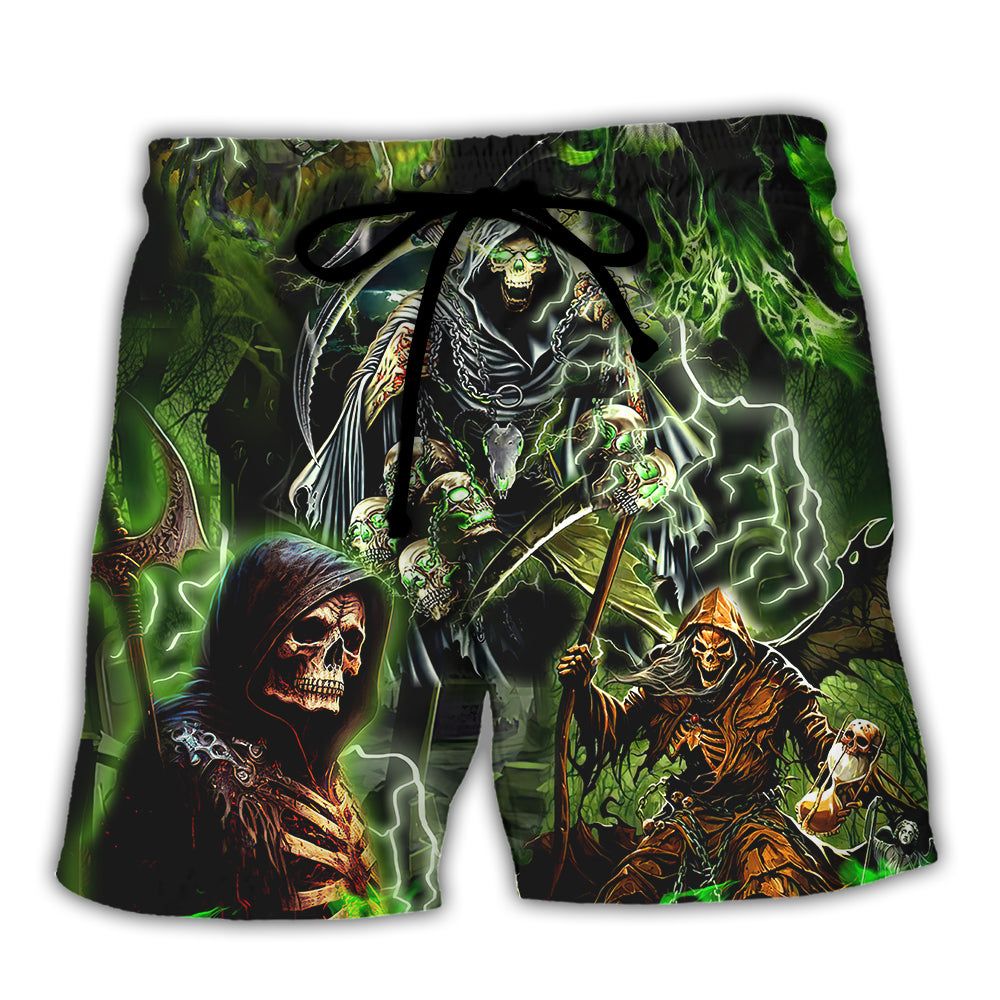 Skull Of Course I’m Going To Hell I’m Just Here To Pick You Up Trendy Aloha Hawaiian Beach Shorts