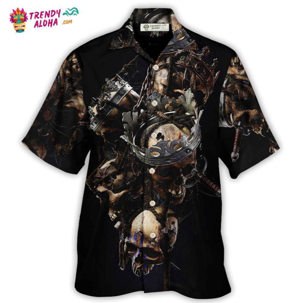 Skull Only In Their Death Can A King Live Forever Hawaiian Shirt – Trendy Aloha Skull Only In Their Death Can A King Live Forever Hawaiian Shirt – Trendy Aloha
