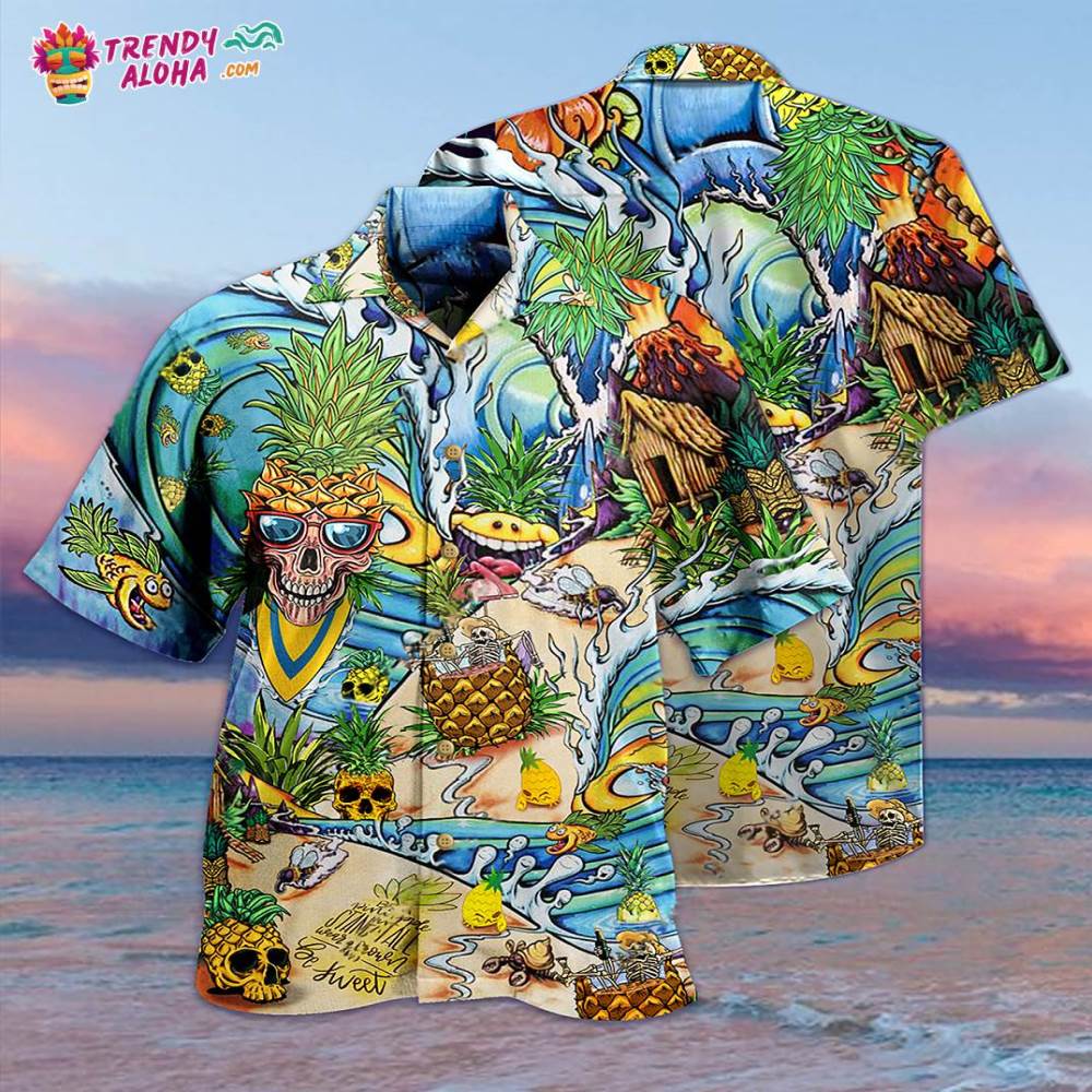Skull Pineapple Fruit Amazing Hawaiian Shirt – Trendy Aloha