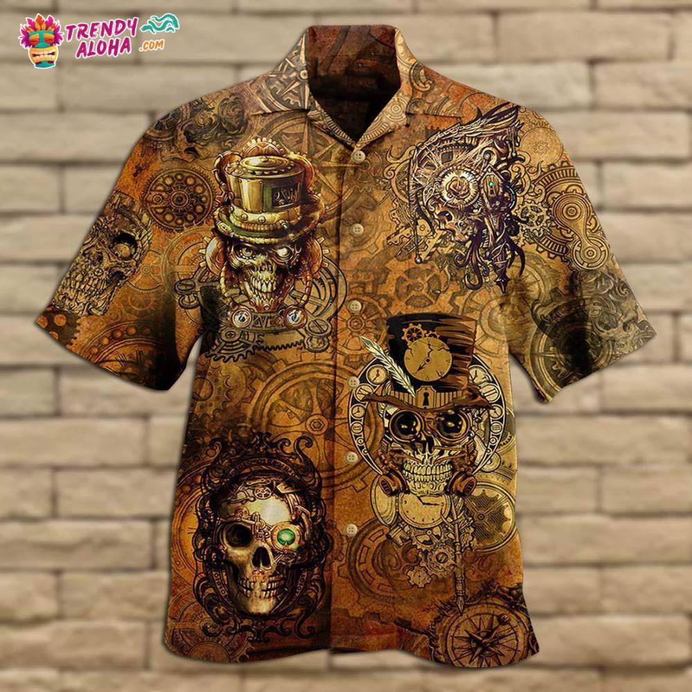 Skull Pirates Retro Style Hawaiian Shirt – Trendy Aloha