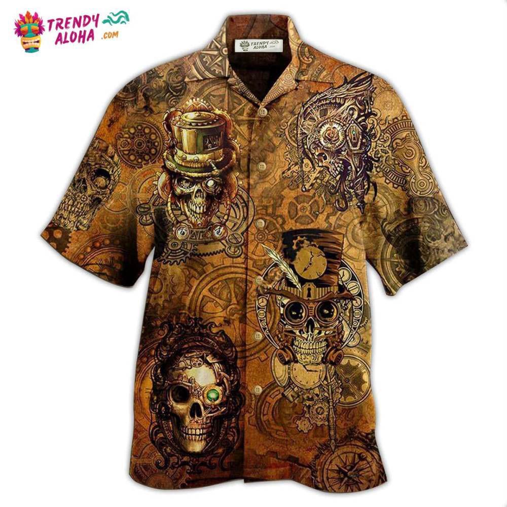 Skull Pirates Retro Style Hawaiian Shirt – Trendy Aloha