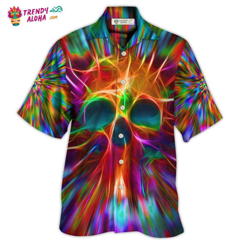 Skull Rainbow Color Love Style Hawaiian Shirt – Trendy Aloha Skull Rainbow Color Love Style Hawaiian Shirt – Trendy Aloha