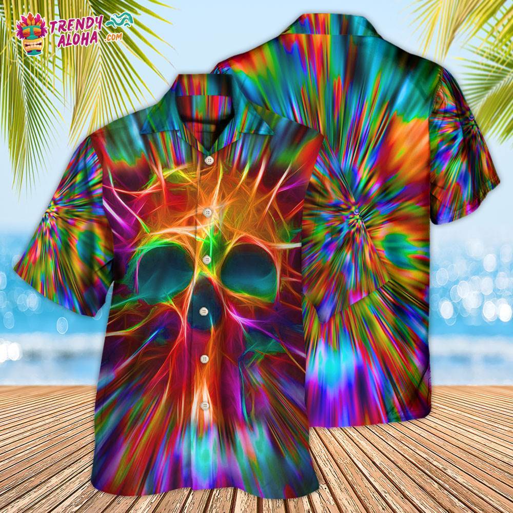 Skull Rainbow Color Love Style Hawaiian Shirt – Trendy Aloha