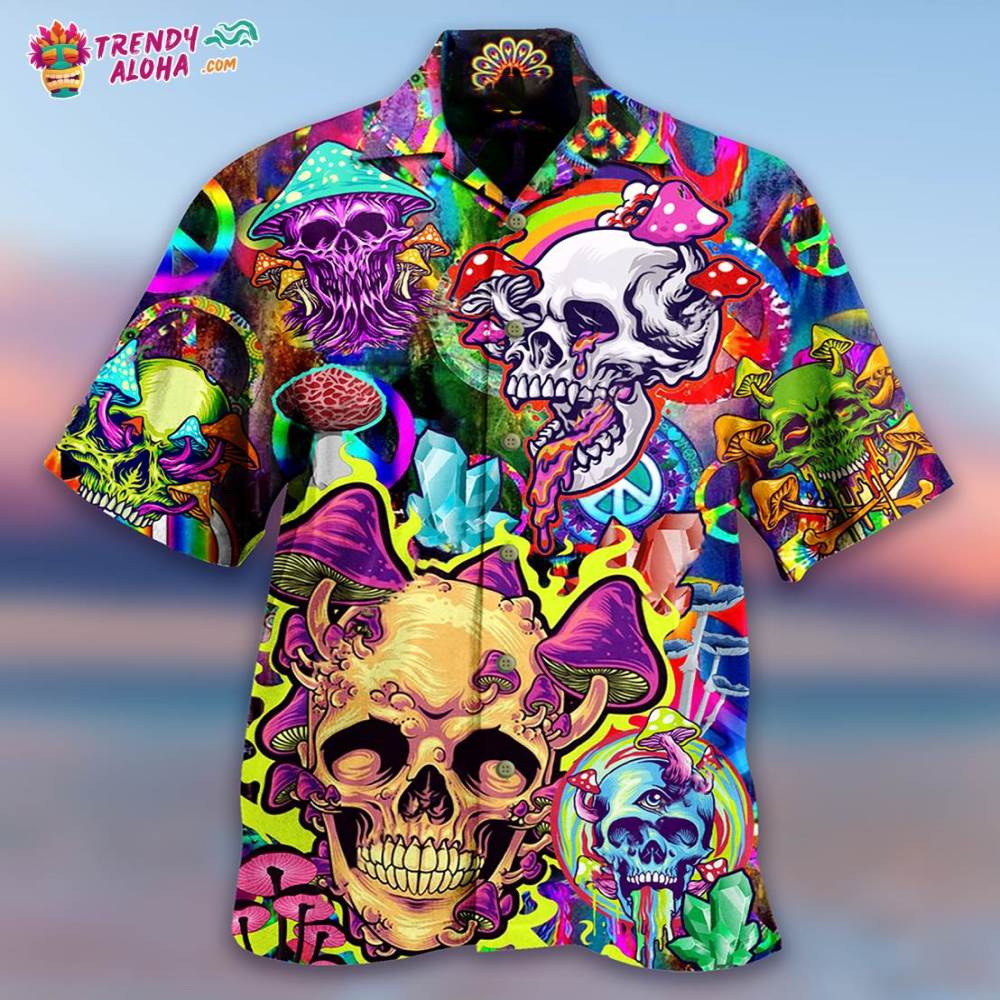 Skull Rainbow Smile Hawaiian Shirt – Trendy Aloha