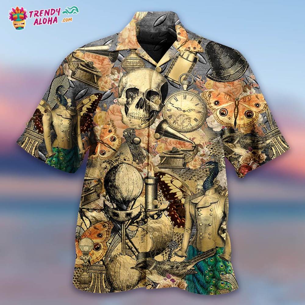 Skull Retro Style Hawaiian Shirt – Trendy Aloha