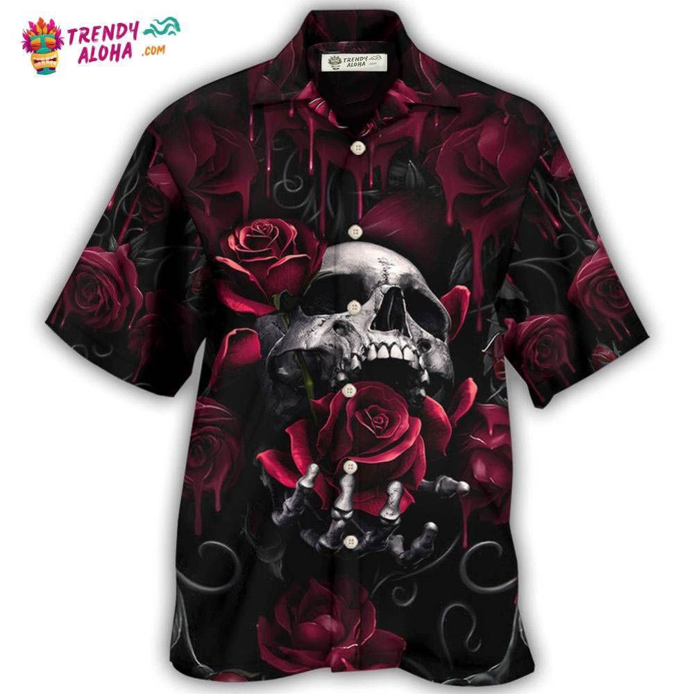 Skull Rose Blood Dark Screaming Hawaiian Shirt – Trendy Aloha Skull Rose Blood Dark Screaming Hawaiian Shirt – Trendy Aloha
